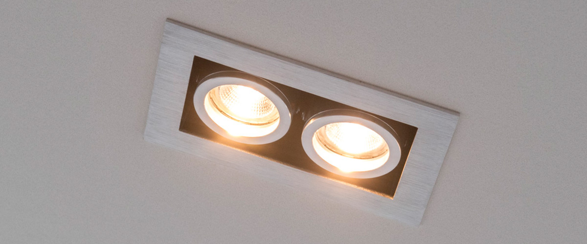 Einbaustrahler Doppelt in Aluminium Variante