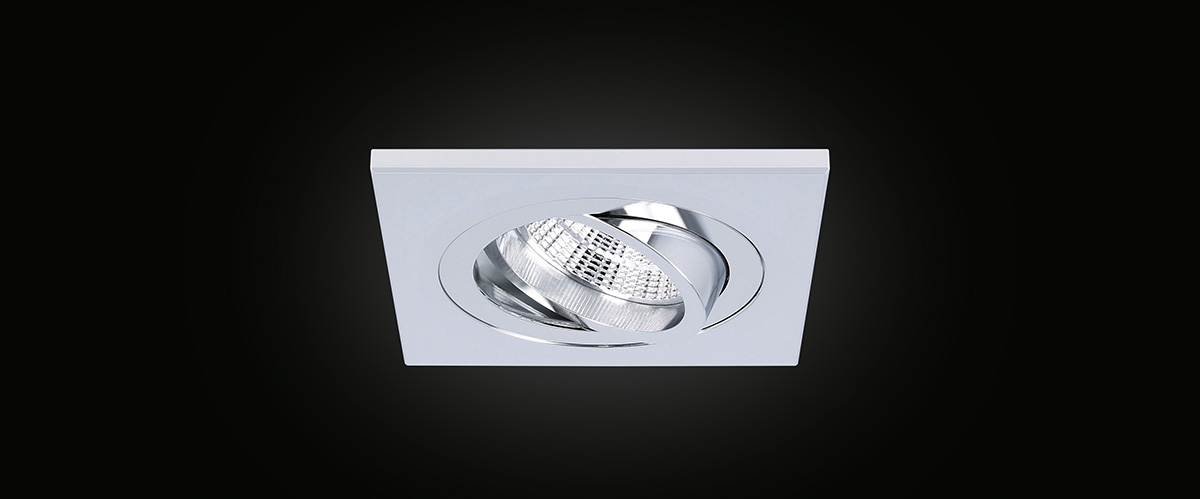 Quadratischer Einbaustrahler Edelstahl