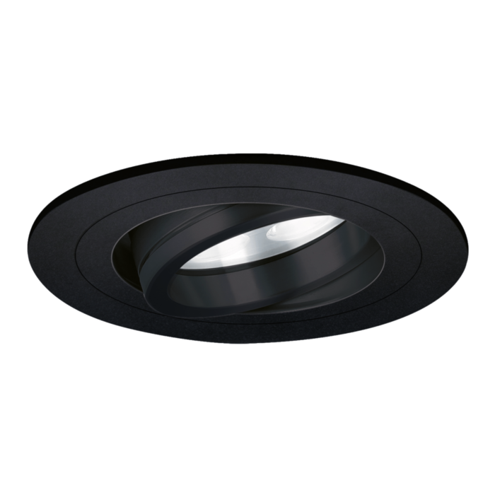 LED Inbouwspot Montella zwart rond, IP65 straalwaterdicht, dimbaar 