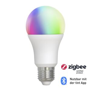 Tint Smart E27 9W LED Lampe RGB + Einstellbares Weißlicht | Zigbee 3.0 & Bluetooth | Dimmbar