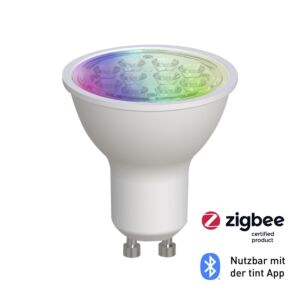 Tint Smart GU10 4,7W LED Spot RGB + Einstellbares Weißlicht | Zigbee 3.0 & Bluetooth | Dimmbar