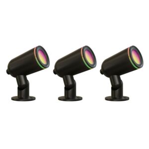 Tint Smart Outdoor Gartenstrahler Flores Gen3 3er-Set | RGB + Einstellbares Weißlicht | Zigbee 3.0 & Bluetooth | IP65