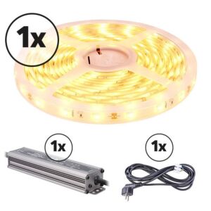 LED-Streifen 5m Komplettes Set 12V 3000K IP68 150 SMD 3528 LEDS