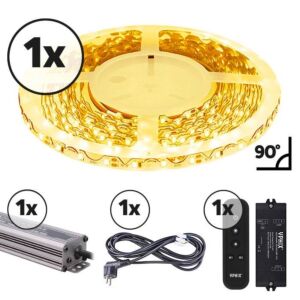 LED Eckestrip 5m Komplettes Set 12V 2700K IP20 dimmbar 300 SMD 2835 LEDS