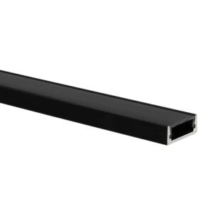 LED-Streifen Profil Felita Schwarz (RAL 9005) extra niedrig 1m incl. Schwarze Abdeckung