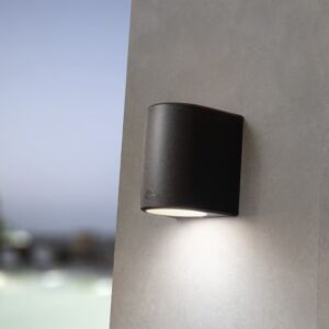 Wandleuchte Marta 160 down Schwarz IP55 Diffuses Glas inkl. GX53 3W 3000K-4000K-6500K