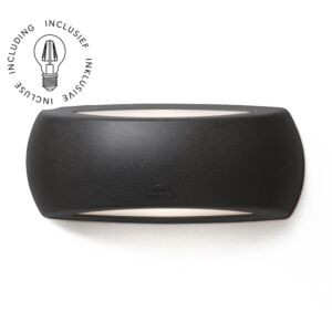 Wandleuchte Francy Schwarz milchweiß Glas E27 6W 2700K IP66
