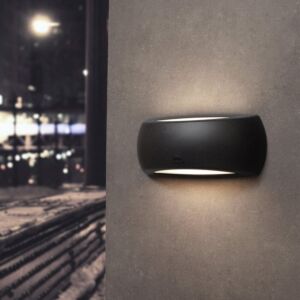 Wandleuchte Francy Schwarz IP66 milchweiß Glas inkl. E27 6W 2700K