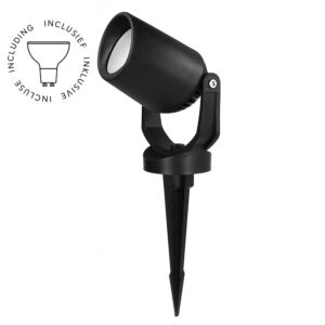 Erdspießstrahler Minitommy 135 Schwarz GU10 3,5W 3000K Diffuses Glas