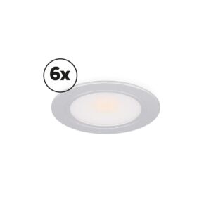 LED-Schrankbeleuchtung Komplettes Set Novello Einbau und Aufbau 6 x 3W 2700K Aluminium dimmbar 12V DC