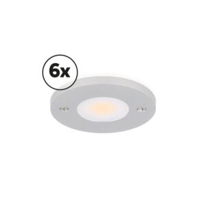 LED-Schrankbeleuchtung Komplettes Set Livo Aufbau 6 x 3W 2800K Aluminium dimmbar 12V DC
