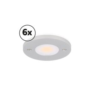 LED-Schrankbeleuchtung Komplettes Set Livo Aufbau 6 x 3W 2700K Aluminium dimmbar 12V DC