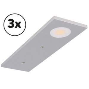 LED-Schrankbeleuchtung Komplettes Set Somano Aufbau 3 x 3W 2700K Aluminium dimmbar 12V DC
