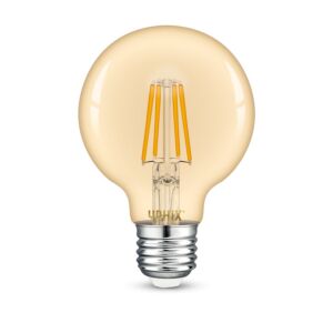 E27 LED Filament Lampe Atlas G80 amber 4,5W 2200K dimmbar