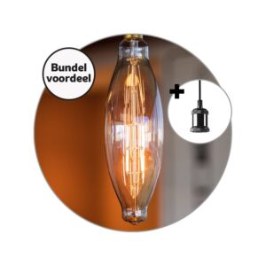 E27 LED Filament Lampe Pendel mit XXL Lang 8W 2700K dimmbar gold