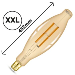 E27 LED Filament Lampe XXL Lang 8W 2200K dimmbar gold