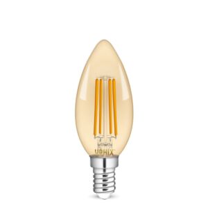 E14 LED Lampe Kerzenform Filament Atlas gold 4,5W 2200K dimmbar