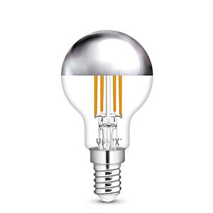 E14 LED kopspiegellamp G45 Filament Capella 4,5W 2700K Silber dimmbar