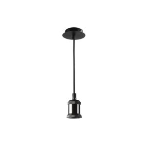 E27 LED-Lampe Pendel Schwarz 120cm mit Deckenabdeckung
