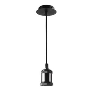 E27 LED-Lampe Pendel Schwarz 120cm mit Deckenabdeckung