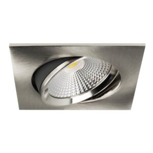 LED Einbaustahler Eleanora quadratisch 6W dim to warm 2000K-3000K gebürstetes Aluminium inklusiv Treiber IP44