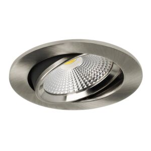 LED Einbaustahler Eleanora rund 6W extra warmweiß 2700K gebürstetes Aluminium inklusiv Treiber IP44