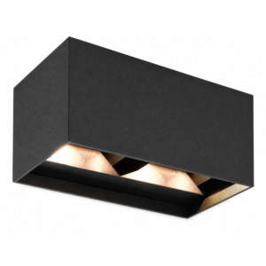 LED Wandleuchte Aspen – 20W Schwarz Rund – Einstellbare Lichtfarbe – Innen & Außen – IP65
