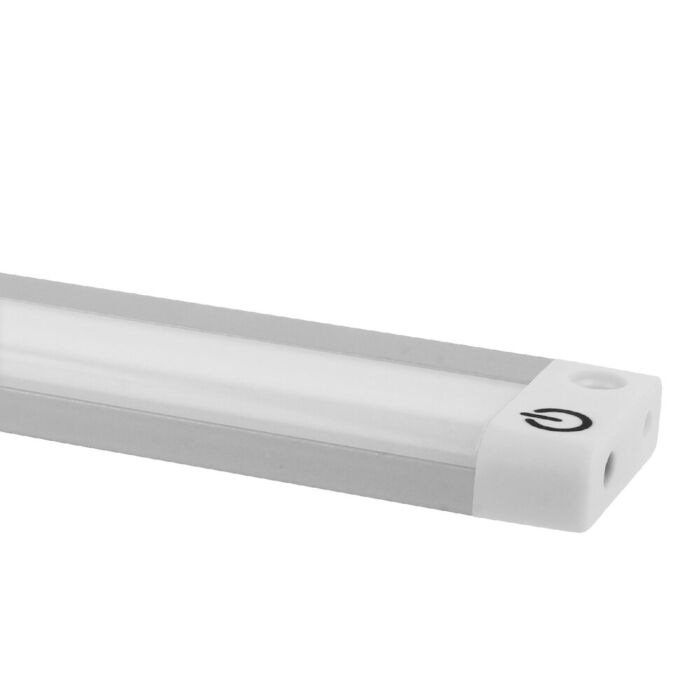 LED-Küchenbeleuchtung 50cm Cassia Aufbau 6W sWeißch tone per Sensor Aluminium dimmbar