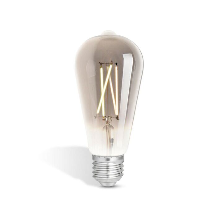 E27 SMART WLAN LED FILAMENT LAMPE WiZ ST64 6,5W 2200-4500K SMOKEY