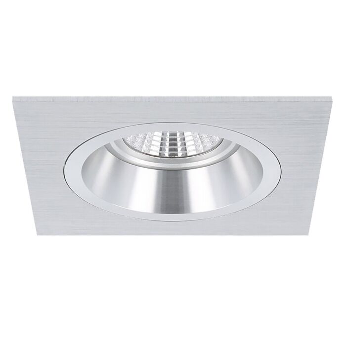 Einbaustrahler Milano quadratisch Aluminium vertieft mit Klemmfedern