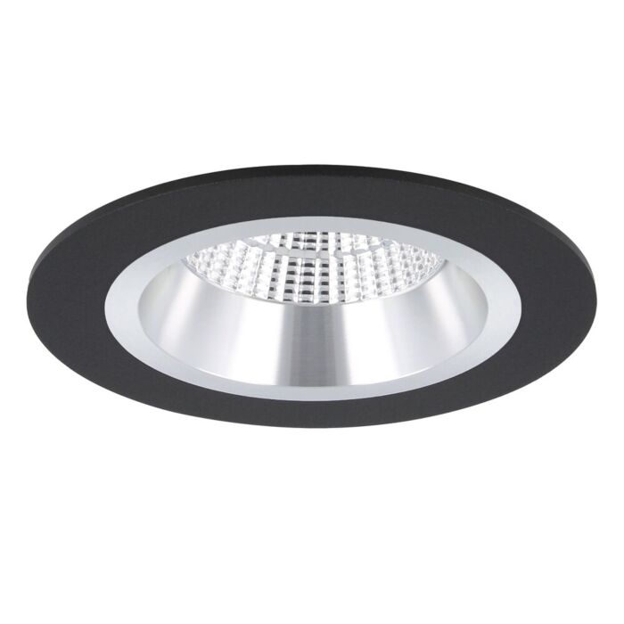 Einbaustrahler Bolzano rund Schwarz Alu vertieft mit Klemmfedern