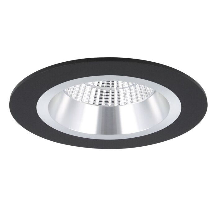 Einbaustrahler Bolzano rund Schwarz Alu vertieft mit Klemmfedern