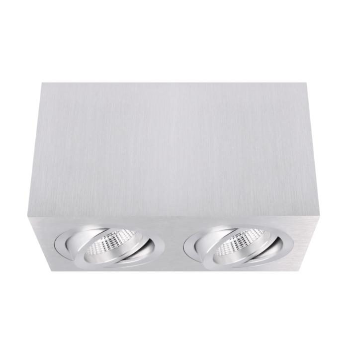 Aufbaustrahler Palermo Aluminium quadratisch doppelt schwenkbar