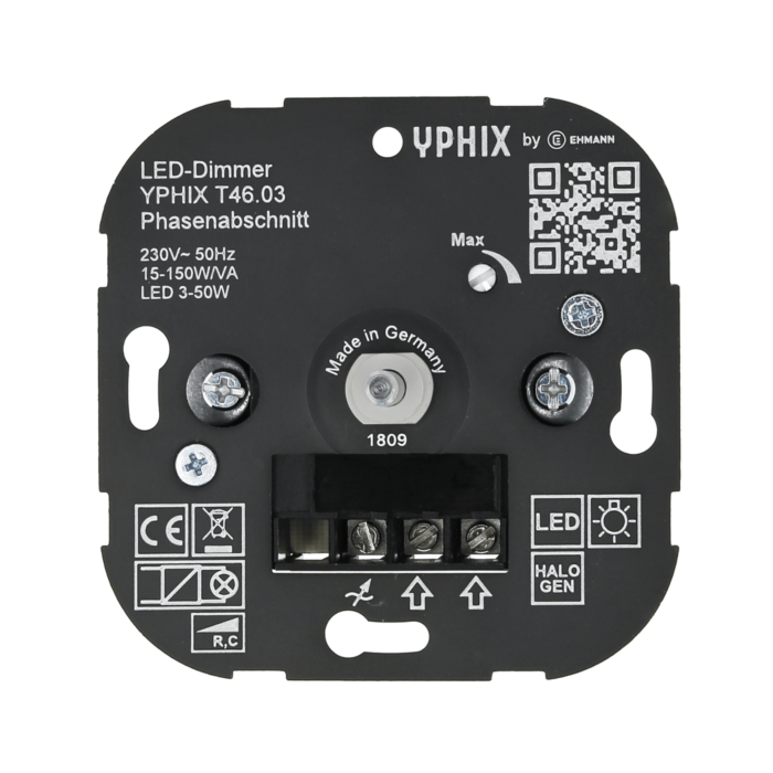 LED-Dimmer 3-50W Einbau 230V Phasenabschnitt