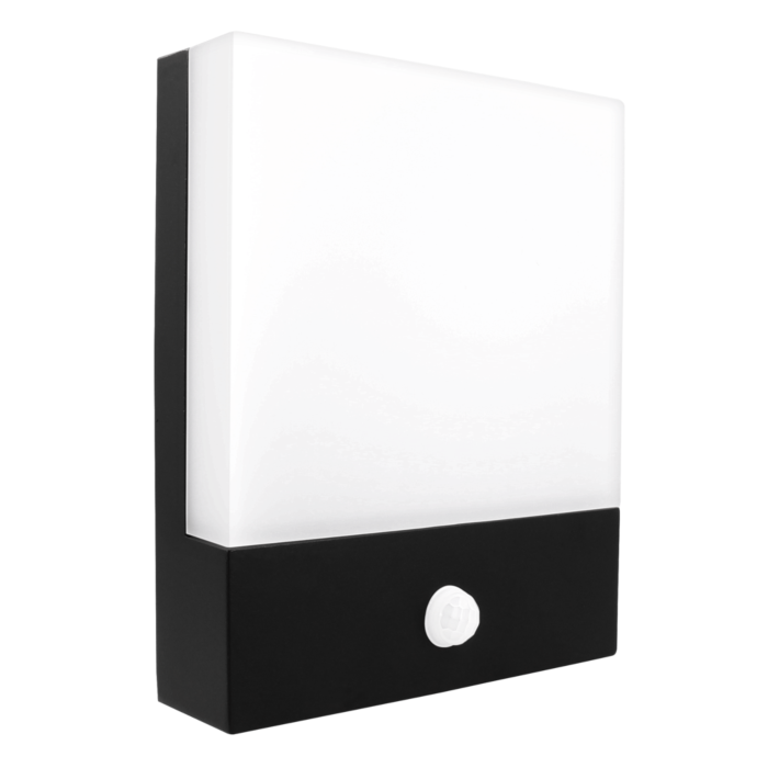 LED-Wandleuchte Bjorka mit Bewegungssensor Schwarz 6W 3000K IP54