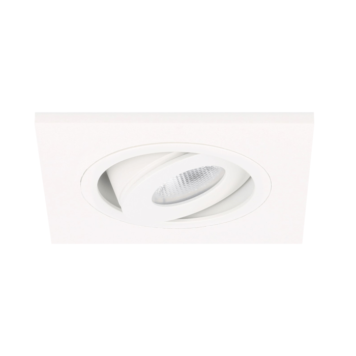 LED Einbaustrahler Alba quadratisch 3W 2700K Weiß IP65 dimmbar schwenkbar