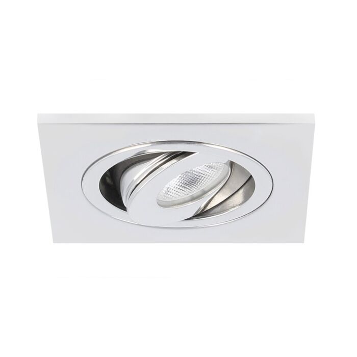 LED Einbaustrahler Alba quadratisch 3W 2700K Edelstahl IP65 dimmbar schwenkbar