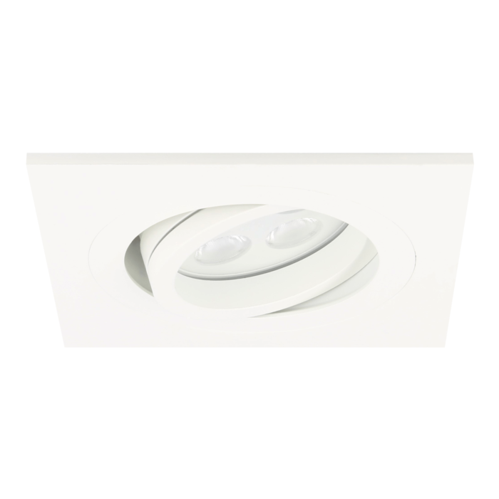 LED Einbaustrahler Lecco quadratisch 5W 2700K Weiß IP65 dimmbar schwenkbar