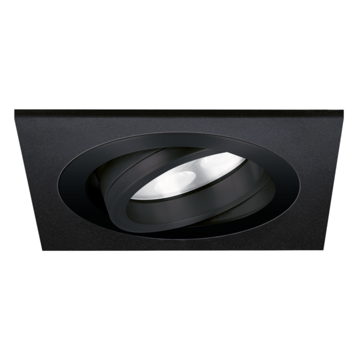 LED Einbaustrahler Alba quadratisch 3W 2700K Schwarz IP65 dimmbar schwenkbar  | LEDdirect