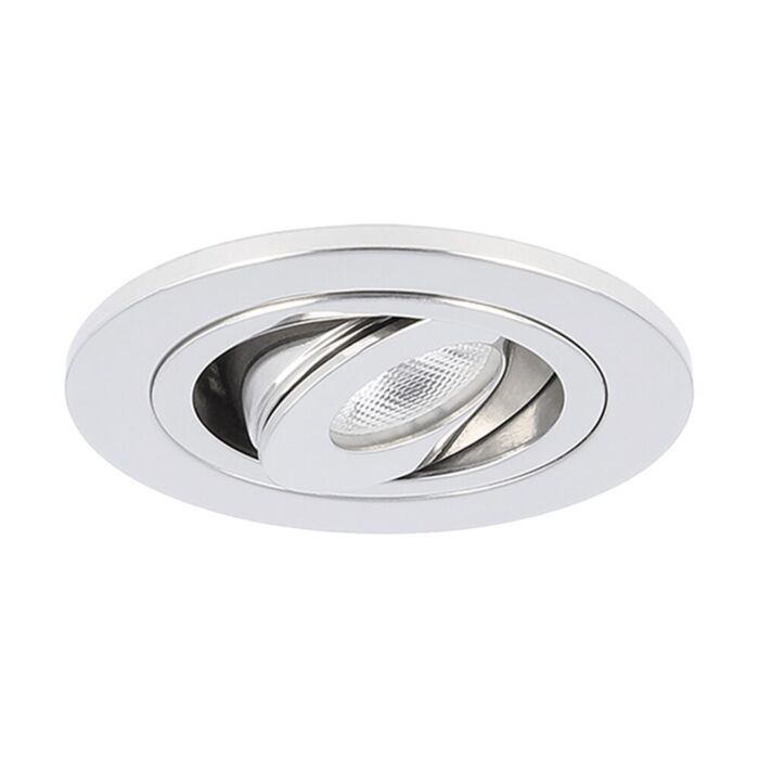 LED Einbaustrahler Monza rund 3W 2700K Edelstahl IP65 dimmbar schwenkbar