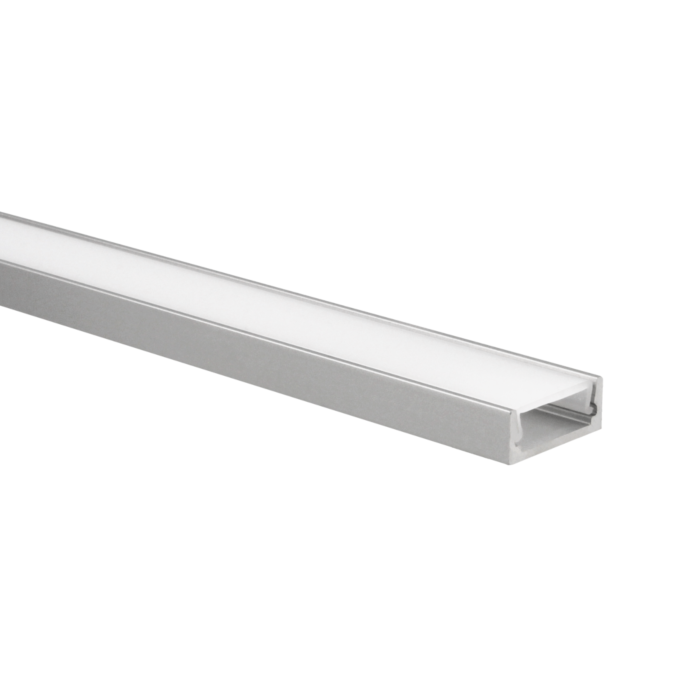LED-Streifen Profil Felita Aluminium extra niedrig 1m inkl. milchweißer Abdeckung