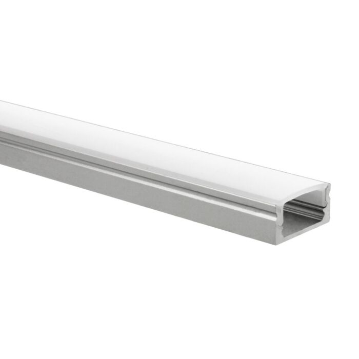 LED-Streifen Profil Potenza Aluminium niedrig 1m inkl. milchweißer Abdeckung