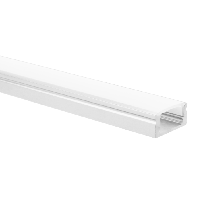 LED-Streifen Profil Potenza Weiß niedrig 1m inkl. milchweißer Abdeckung