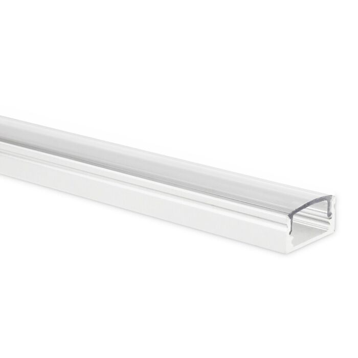 LED-Streifen Profil Potenza Weiß niedrig 1m inkl. transparente Abdeckung