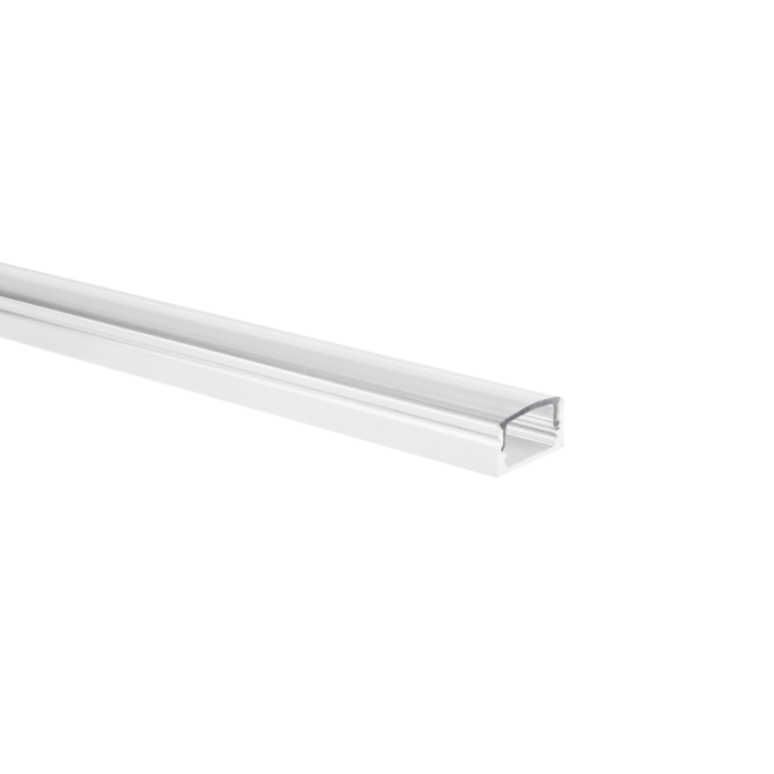 LED-Streifen Profil Potenza Weiß niedrig 1m inkl. transparente Abdeckung