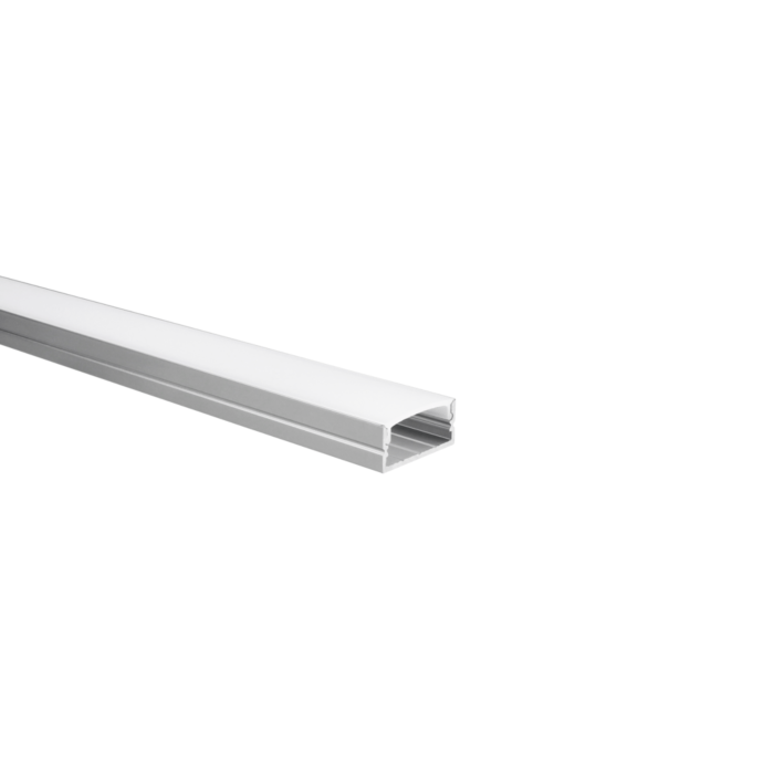 LED-Streifen Profil Senisa Aluminium breit 1m inkl. milchweißer Abdeckung