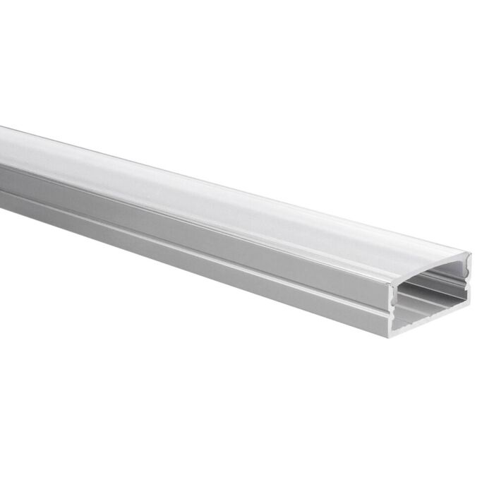 LED-Streifen Profil Senisa Aluminium breit 1m inkl. transparente Abdeckung