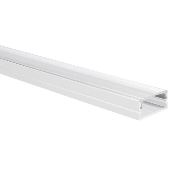 LED Streifen Profil weiß Aluminium Senisa 1 Meter – 18x8 mm Innenmaß – inkl. transparente Abdeckung