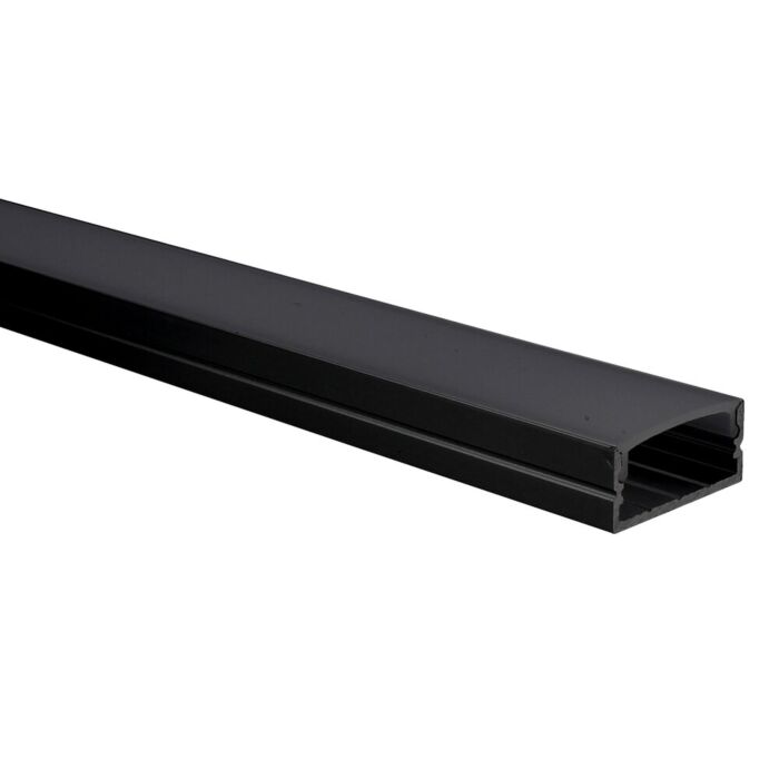 LED Streifen Profil Schwarz Aluminium Senisa 1 Meter – 18x8 mm Innenmaß – inkl. Schwarze Abdeckung