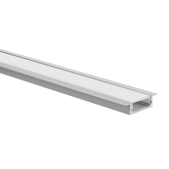 LED-Streifen Profil Matera Aluminium niedrig 1m inkl. milchweißer Abdeckung